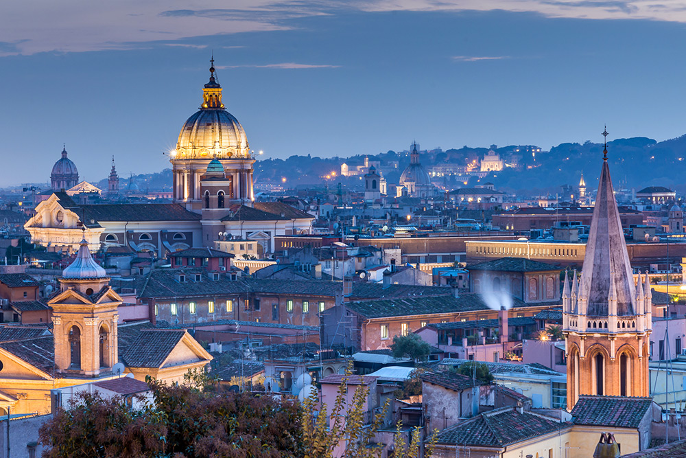 Vista de Roma, Italia Roma en tu luna de miel